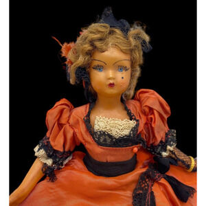 Antique Doll Marie Laure Paris 1930s Souvenir Coquette Lady Petticoat RARE